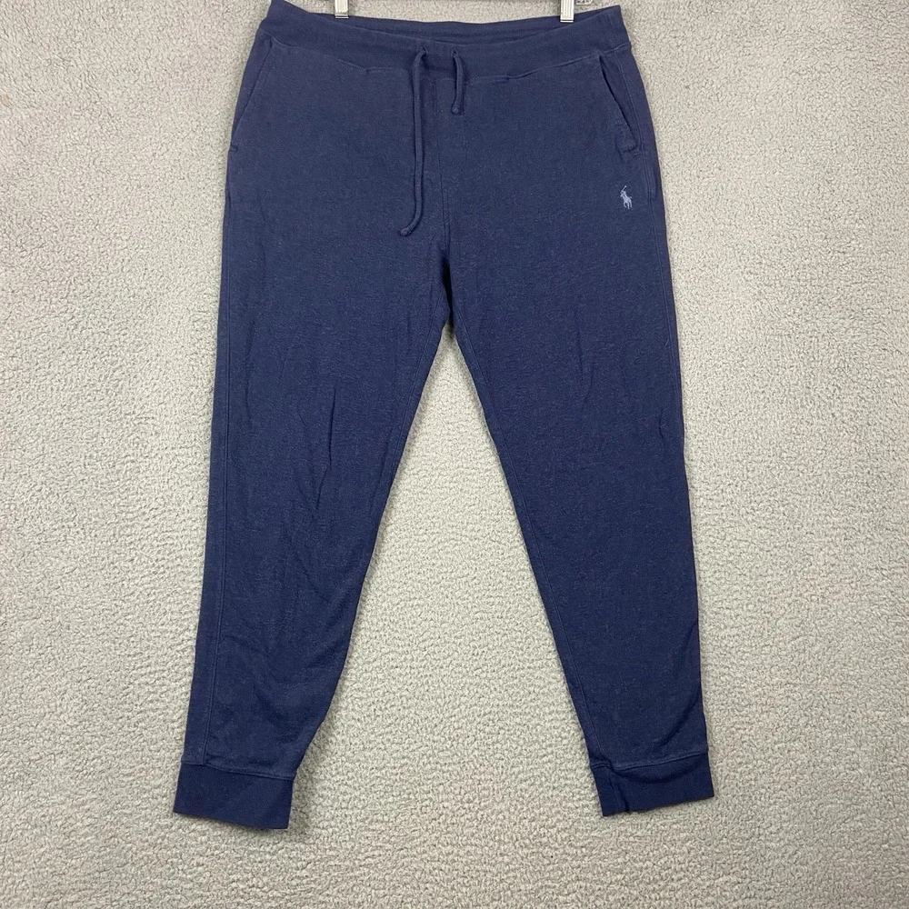 Polo Ralph Lauren Jogger Sweatpants Mens Large Blue Drawstring Lounge Pants Pony